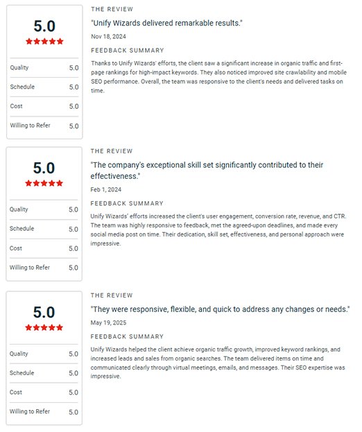 Clutch reviews screenshot